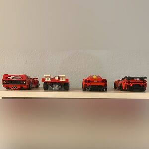 Lego Speed Champions Ferraris F40 512 M 812 competizione and SF90